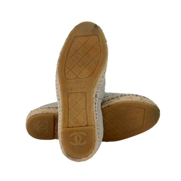 Chanel Espadrille 36 Embroidered Leather Cap Toe Cc Flats CC-0602N-0001 - Picture 10 of 11